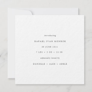 Unisex Minimalist Baby Newborn Birth Announcement