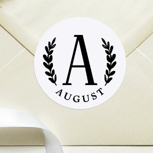 Unisex Monogram Classic Round Sticker