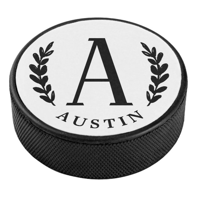 Unisex Monogram | Hockey Puck | Zazzle