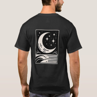 Unisex Moon Crescent Stars Planets Night Sky Box T-Shirt