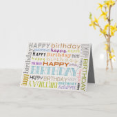 Unisex Multicolor Happy Birthday Text Bday Card (Yellow Flower)