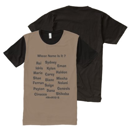 Unisex Names on Men&#39;s T-shirt by MMetropolim,