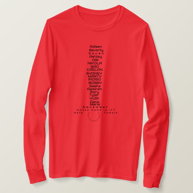 UNISEX NAMES ON UNISEX SIZING ADULTS/KIDS T-Shirt (Design Front)