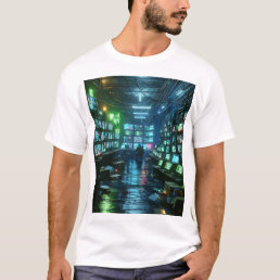 Unisex Neon Green Hacker’s Lair - Cyberpunk Urban T-Shirt