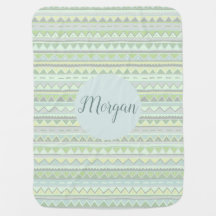 Unisex Neutral Tribal Zigzag Pattern with Name