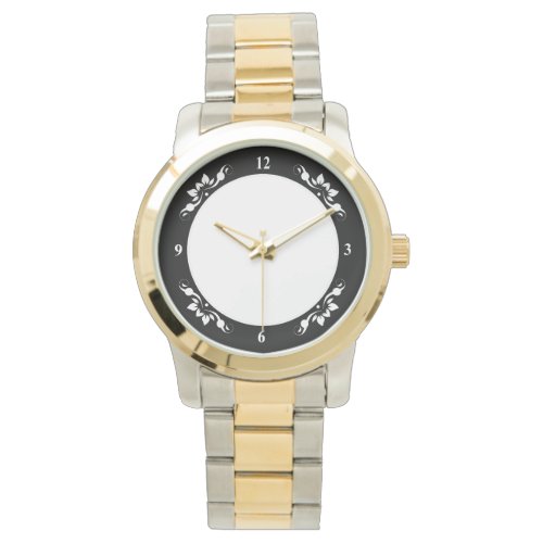 Unisex Oversize Two_Tone Bracelet Black Deco Watch