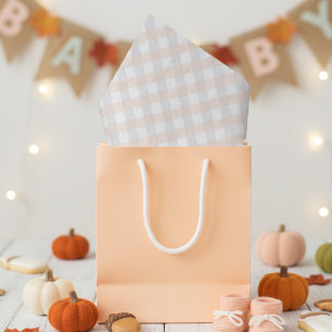 Unisex Pastel Orange and Gray Pumpkin Baby Shower Tissue Paper