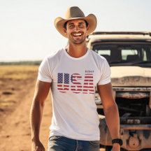 Unisex Patriotic USA Flag T-Shirt Adult Sm-5X