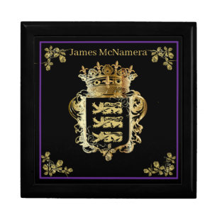 Unisex Personalized Royal Lion Roses Jewelry Box