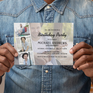 Unisex Photo Collage Birthday Invitation