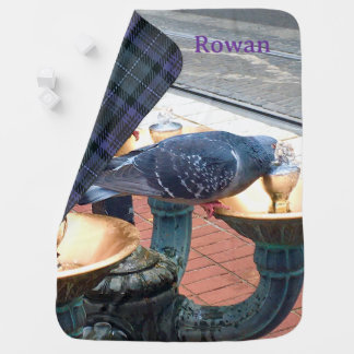 Unisex Plaid Pigeon Baby Blanket