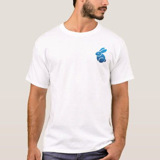 Unisex Rabbit Bunny Blue Silhouette Outline Pocket T-Shirt