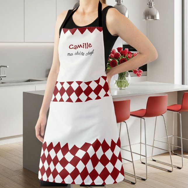 Unisex Red and White Checkered Apron - Modern  (Creator Uploaded)