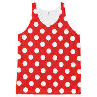 Unisex Red Tank Top with White Polka-Dots
