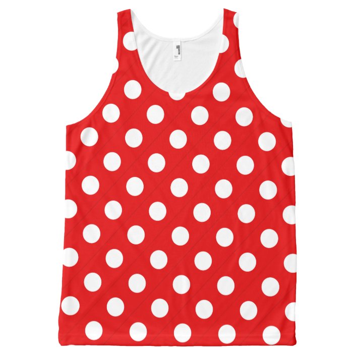 red polka dot tank top