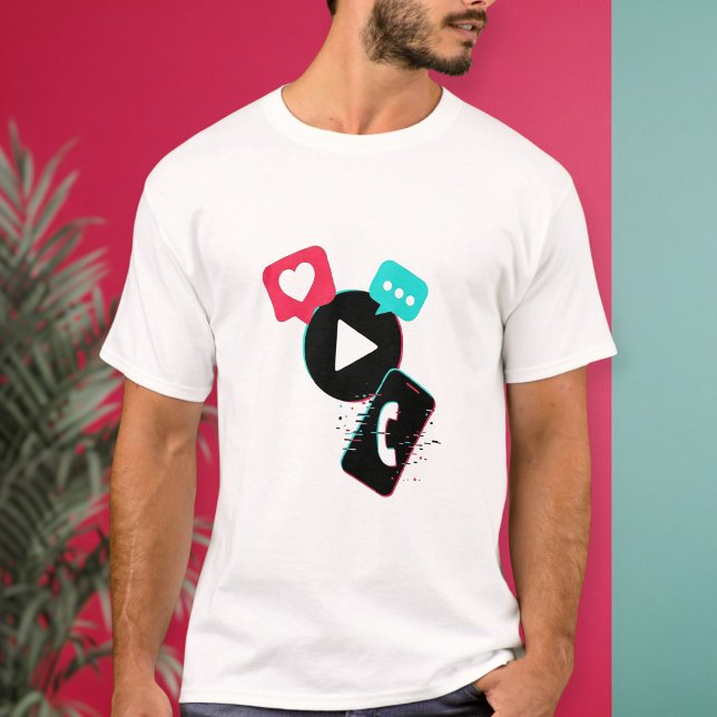 Unisex Social Logo Print T-Shirt for TikTokers  (Creator Uploaded)