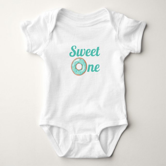 Unisex Sweet One Donut Birthday Baby Bodysuit (Front)