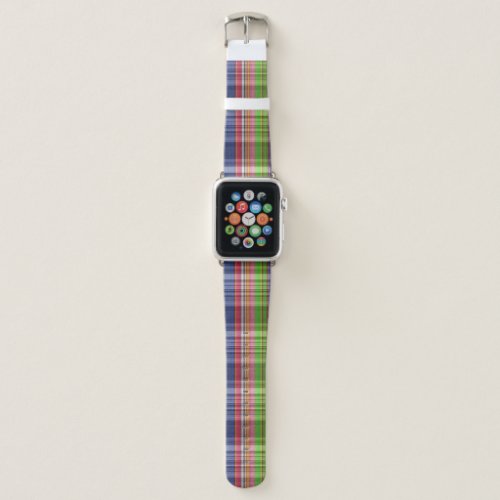 Unisex tomboy plaid blue red green casual style apple watch band