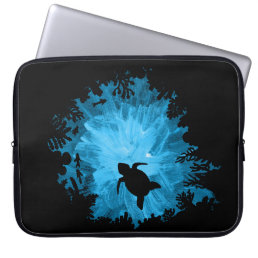Unisex Turtle Coral Reef Silhouette Mens Womens Laptop Sleeve