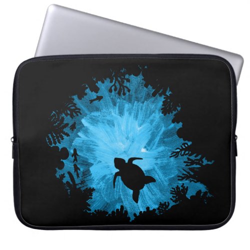 Unisex Turtle Coral Reef Silhouette Mens Womens Laptop Sleeve