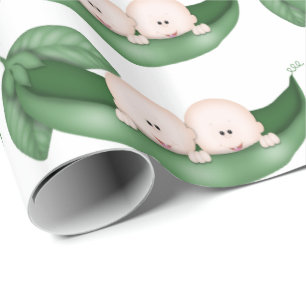 Unisex twin babies wrapping paper