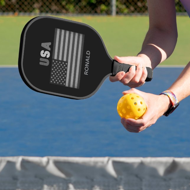 Unisex USA American Flag Retro Pickleball Paddle (Insitu)