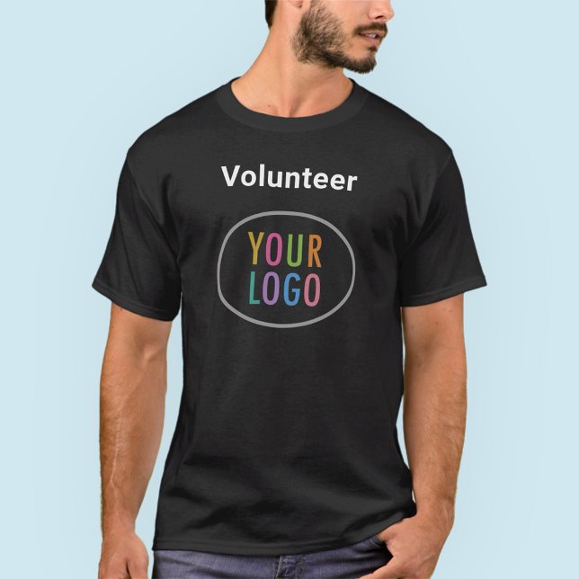 Unisex Volunteer T-Shirt Custom Logo Black S–5XL (MISOOK Men’s Volunteer T-Shirt with Logo)