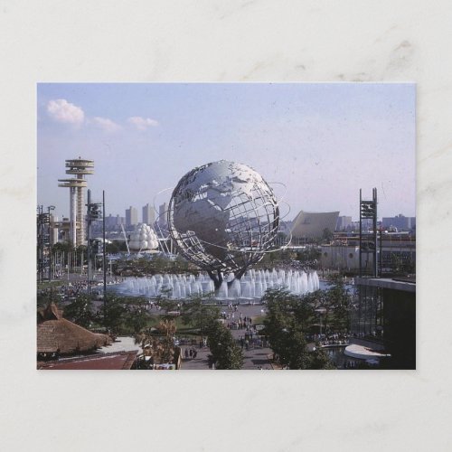 Unisphere 1964 New York Worlds Fair Vintage Postcard
