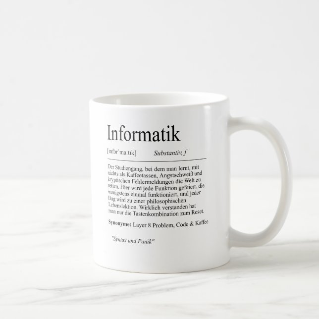 Unissay "Informatik" gift, students Coffee Mug (Right)