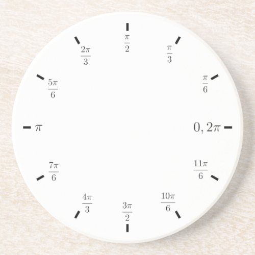 Unit circle sandstone coaster