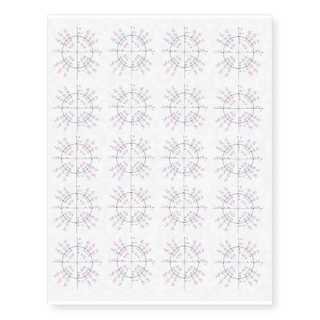 Unit Circle Temporary Tattoos (Front)