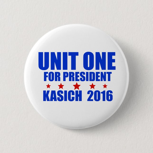 Unit One for President Kasich 2016 Pinback Button (Front)