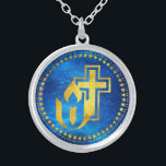 Unitarian Universalism chalice and Christian cross Silver Plated Necklace<br><div class="desc">Designed for the joint faith household. Celebrate the similarities between both religions with this design.</div>