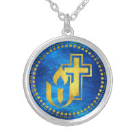 Unitarian Universalism chalice and Christian cross