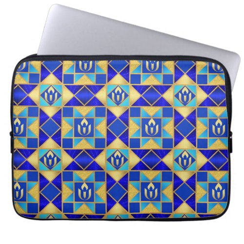 Unitarian Universalism chalice quilt pattern  Laptop Sleeve