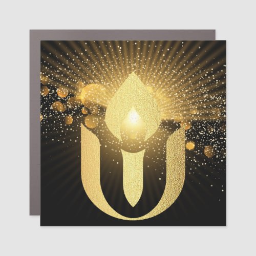 Unitarian Universalism gold flaming chalice  Car Magnet