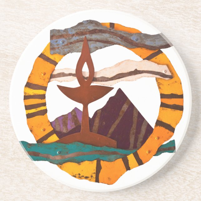 Unitarian Universalist Chalice coasters (Front)