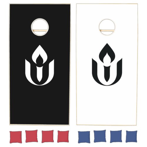 Unitarian Universalist Flaming Chalice Symbol Cornhole Set