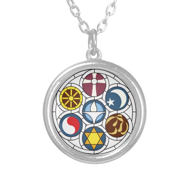 Unitarian Universalist Merchandise Silver Plated Necklace (Front)