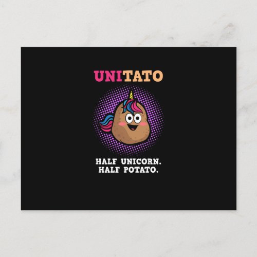 Unitato Half Unicorn Half Potato Funny Vegetable Postcard