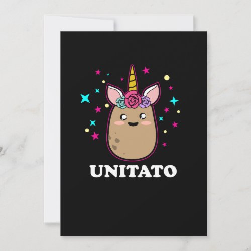 Unitato Unicorn Potato Cute Funny Vegetable Fries Invitation