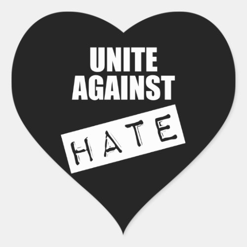 Unite Against Hate Heart Sticker