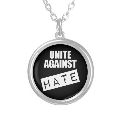 Unite Against Hate Silver Plated Necklace
