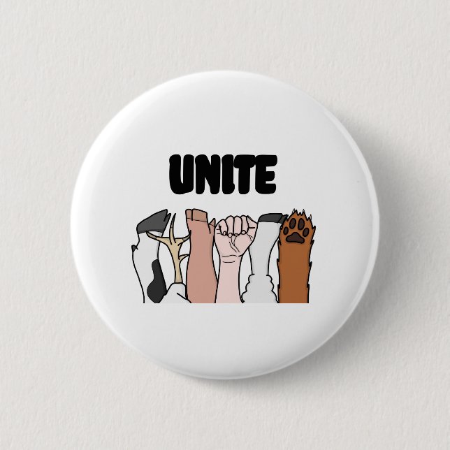 Unite Animal Equality Fists Button (Front)