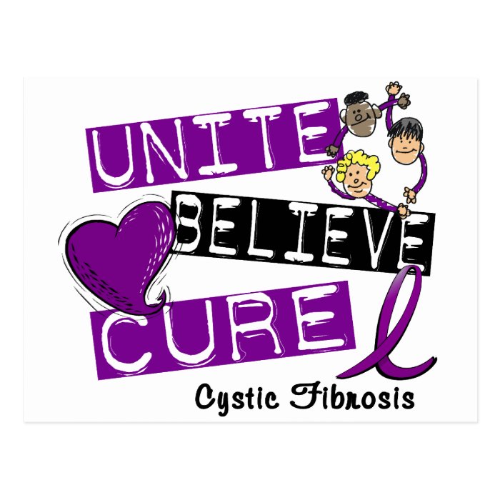 UNITE BELIEVE CURE Cystic Fibrosis Postcards