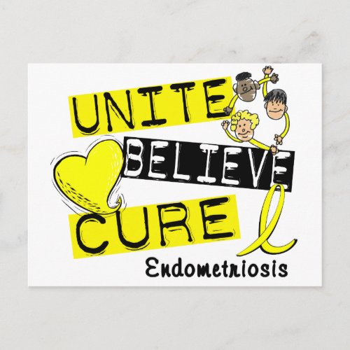 UNITE BELIEVE CURE Endometriosis Postcard