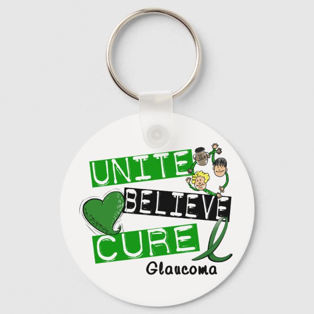 UNITE BELIEVE CURE Glaucoma Keychain (Front)