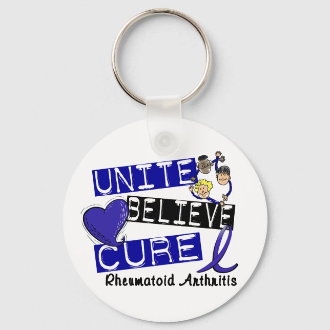 UNITE BELIEVE CURE Rheumatoid Arthritis Keychain (Front)