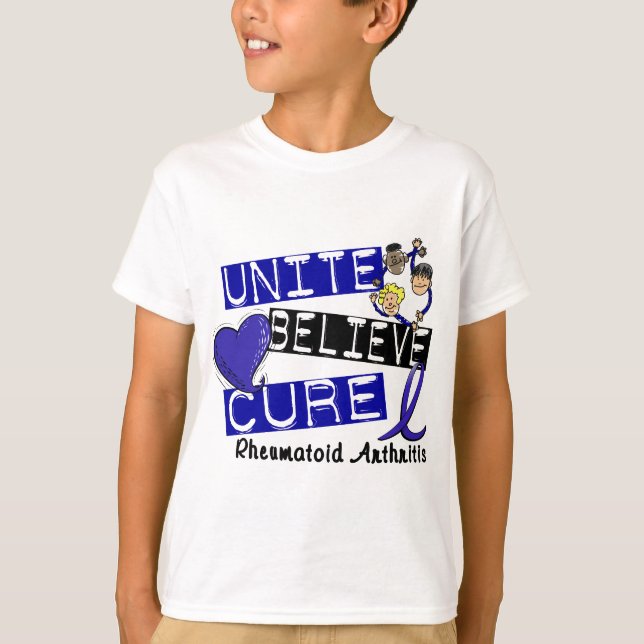 UNITE BELIEVE CURE Rheumatoid Arthritis T-Shirt (Front)