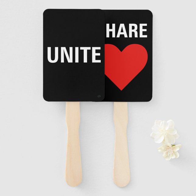 Unite Democracy Political Protest Hand Fan (Front and Back)